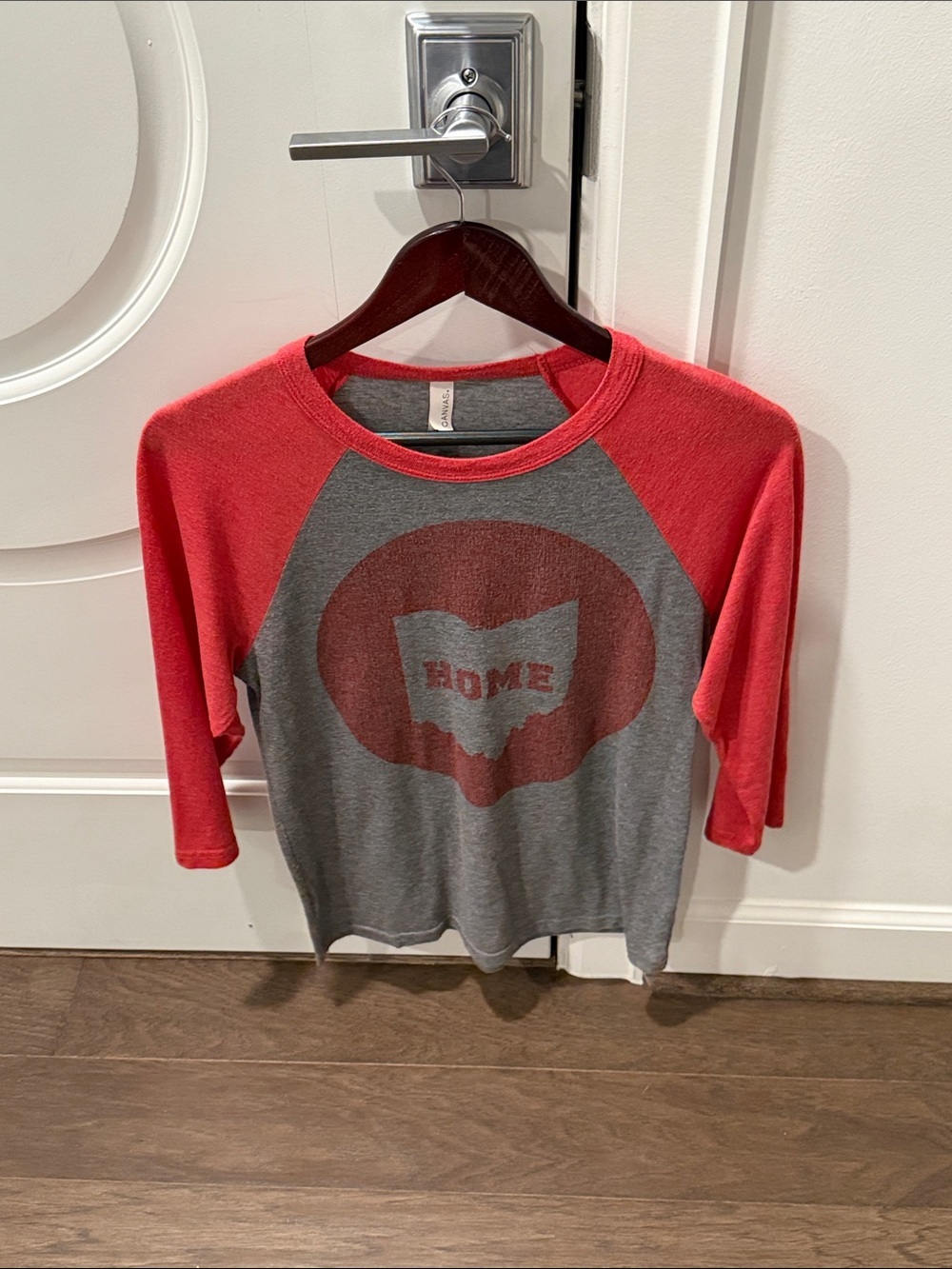 Canvas Red and Gray 'Home' Graphic Tee